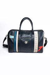 Ari Vatanen Pikes Peak 48h Navy Blue Leather Travel Bag