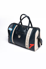 Ari Vatanen Pikes Peak 48h Navy Blue Leather Travel Bag