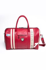 Ari Vatanen Pikes Peak 48h racing red leather travel bag