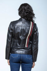 Blouson en cuir 24H Le Mans Rita noir Femme