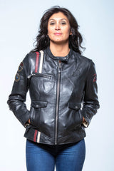 24H Le Mans Rita black leather jacket for women