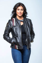 Blouson en cuir 24H Le Mans Rita noir Femme