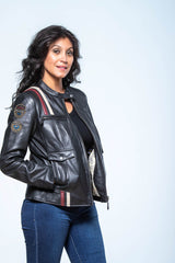 24H Le Mans Rita black leather jacket for women