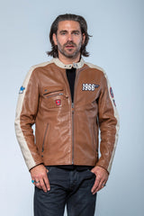 Steve McQueen Roy Tobacco Leather Jacket for Men