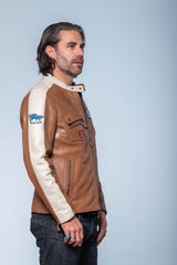 Steve McQueen Roy Tobacco Leather Jacket for Men