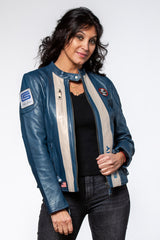 Carroll Shelby Shelby Women leather jacket royal blue