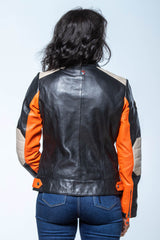 24H Le Mans Stacie leather jacket orange Women