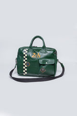 24H Le Mans Slater messenger leather shoulder bag green