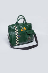 24H Le Mans Slater messenger leather shoulder bag green