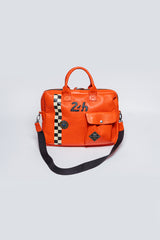 Sac bandoulière en cuir 24H Le Mans Slater messenger orange