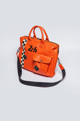 24H Le Mans Slater messenger orange leather shoulder bag