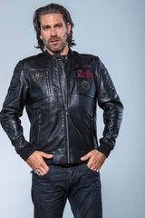 Blouson en cuir 24H Le Mans Travis noir Homme