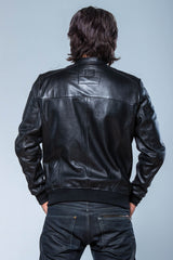 Blouson en cuir 24H Le Mans Travis noir Homme