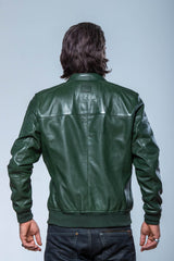 Blouson en cuir 24H Le Mans Travis vert Homme