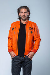 24H Le Mans Travis leather jacket orange Men