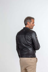 Blouson en cuir Steve McQueen Tom noir Homme